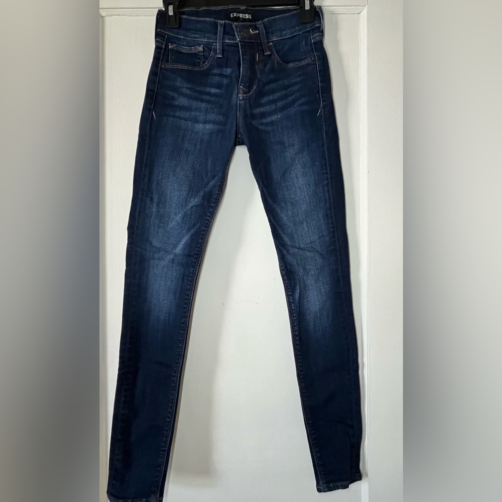 Express Women’s Dark Blue Skinny Jeans Size 00